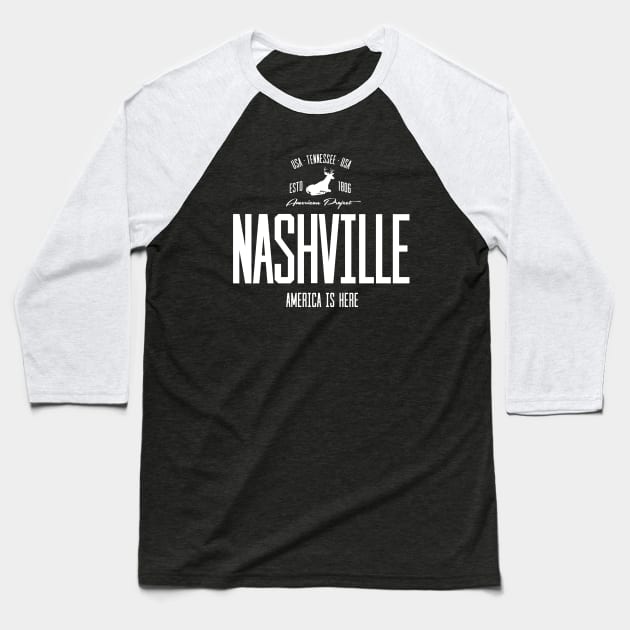 USA, America, Nashville, Tennessee Baseball T-Shirt by NEFT PROJECT